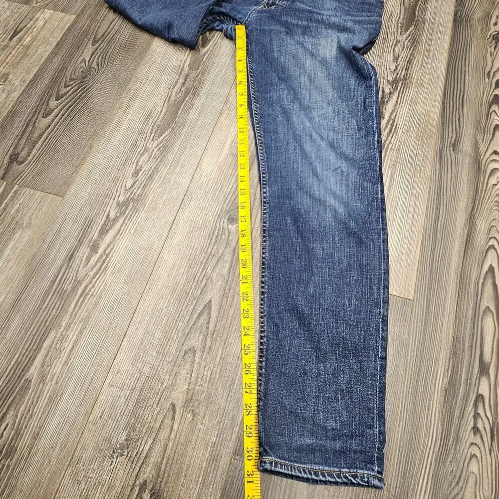 BANANA REPUBLIC MEN'S TAPERED COTTON BLEND RMD JEANS – MEDIUM WASH – SIZE 32×32